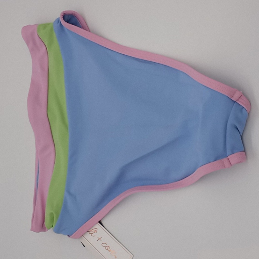 Salt + Cove Colorblocked High-Waist Bikini Bottoms Periwinkle L - Picture 7 of 9